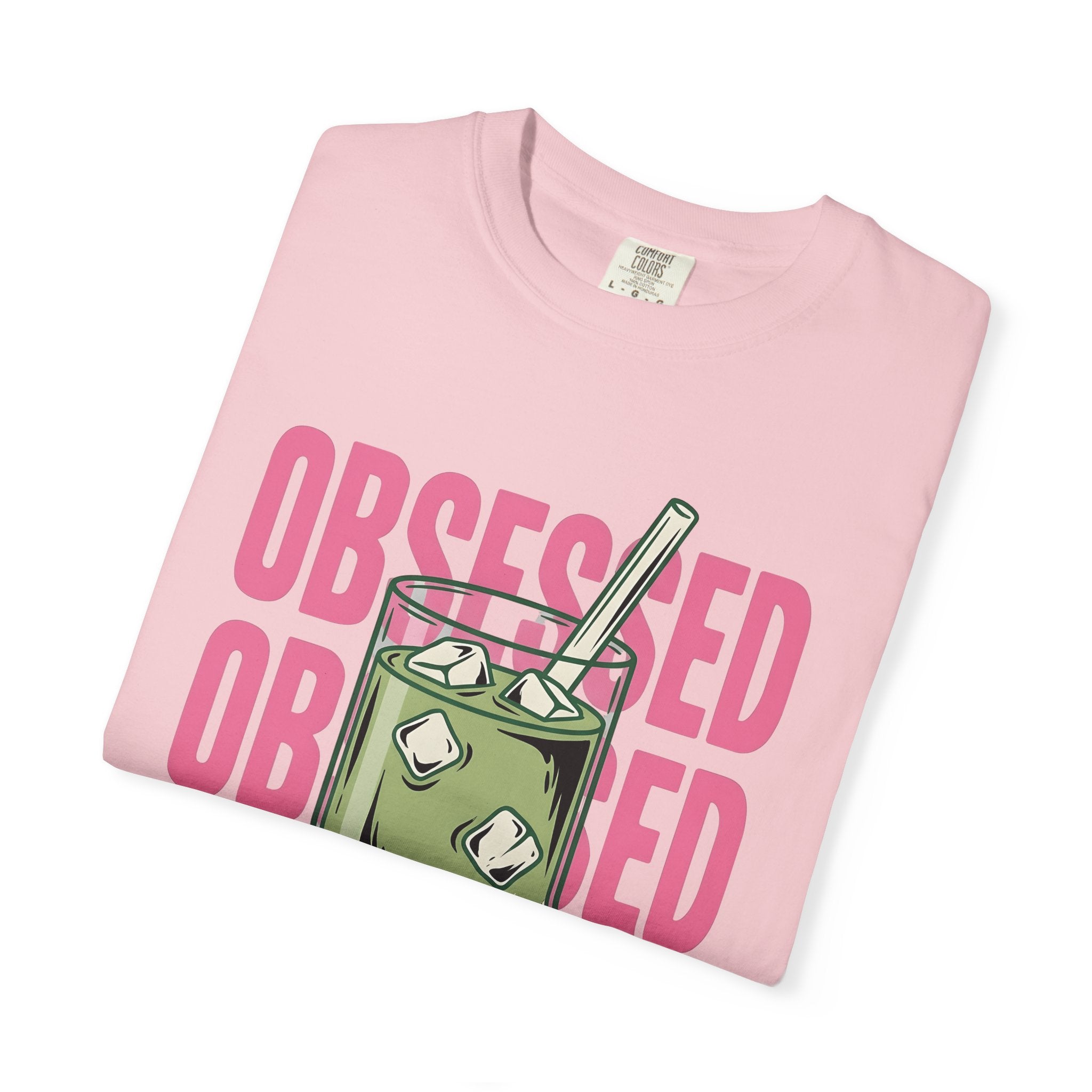Iced Matcha Latte Shirt Drinks Foodie Gift Women Pop Art Tee Green Tea T-Shirt Beverage Fan Pop Art Tshirt Food Graphic Retro Ice Cubes