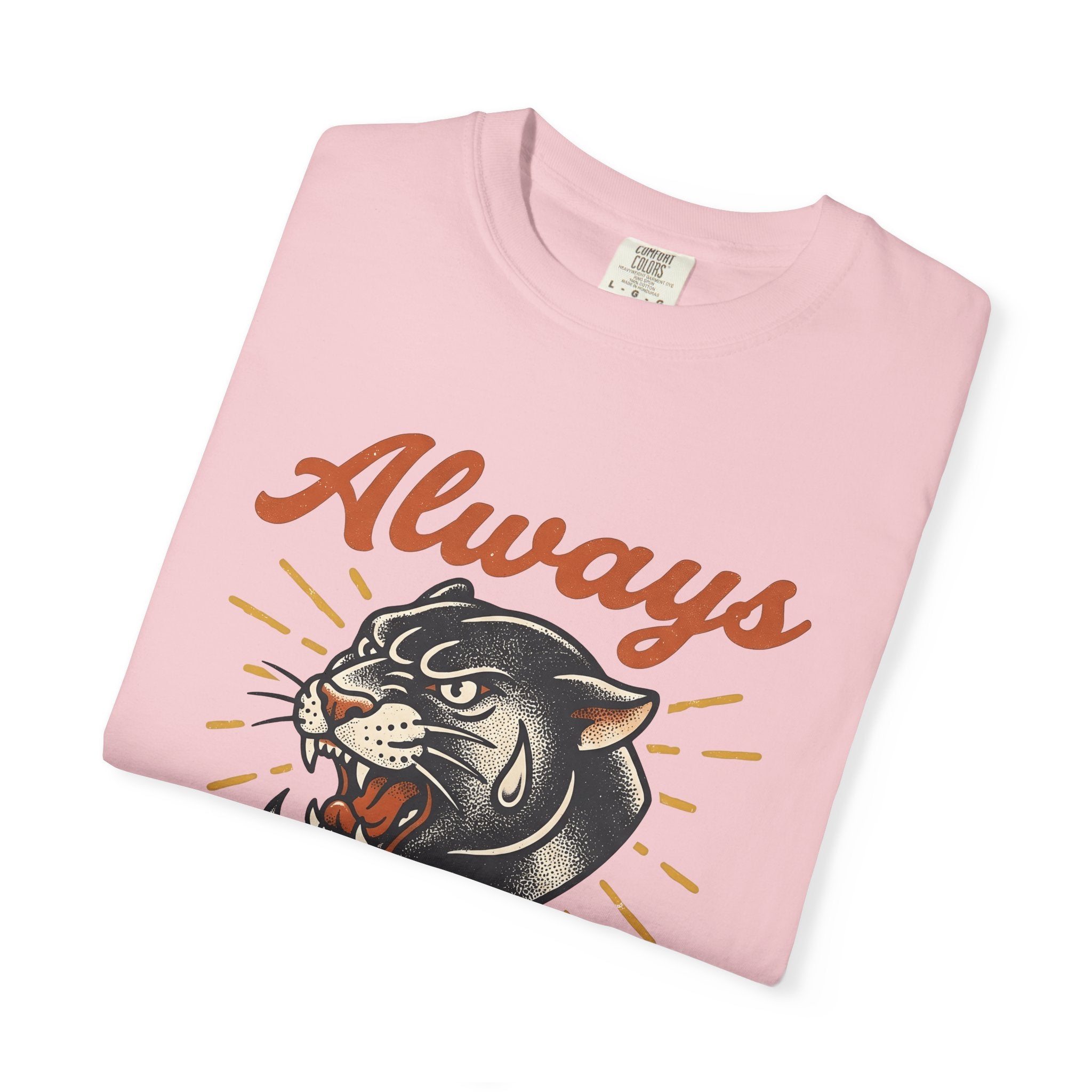 Panther Head Shirt Animal Tattoo Gift Women Vintage Tee Leopard T-Shirt Wildlife Fan Vintage Style Tshirt Tattoo Graphic Retro Sunburst