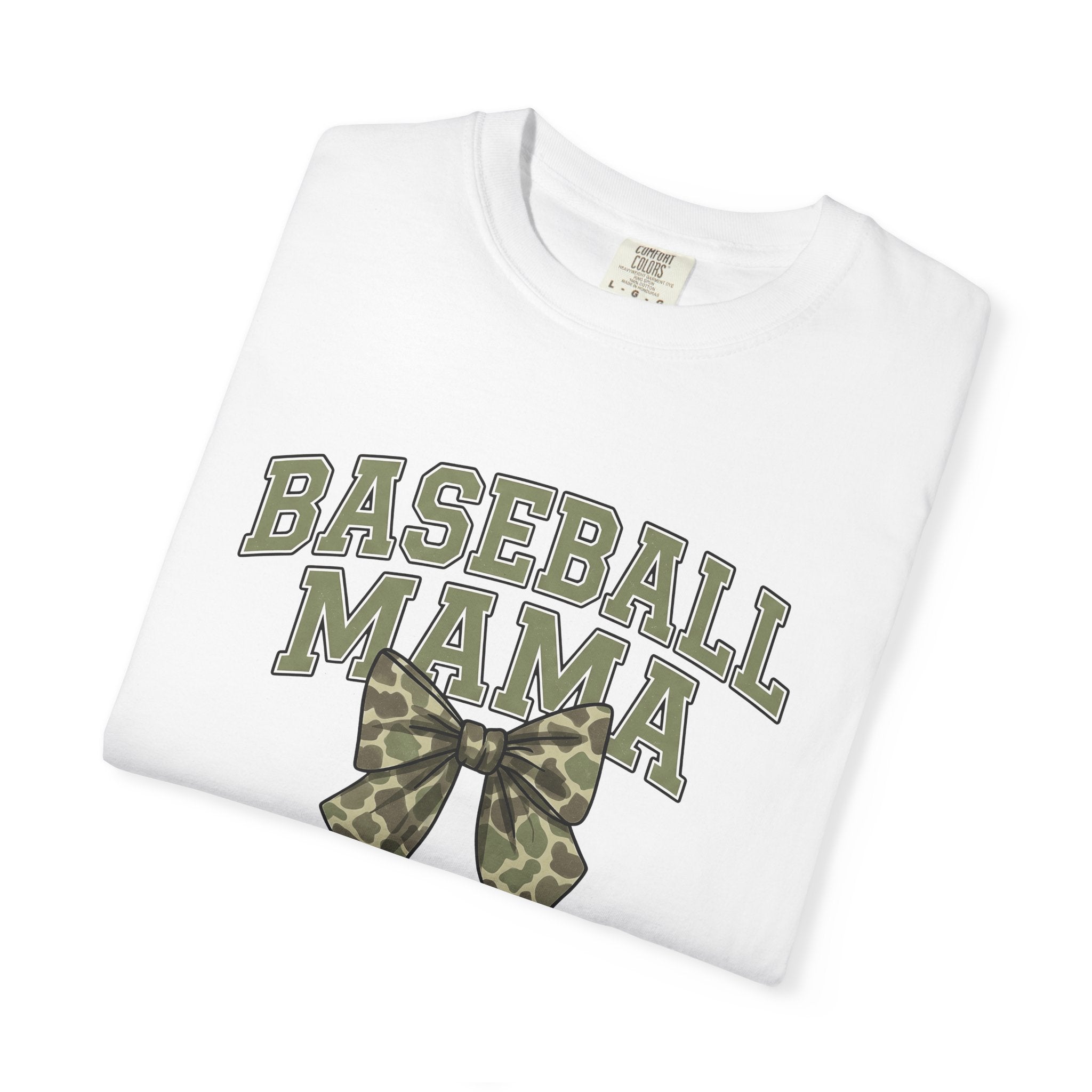 Camo Hair Bow Shirt Baseball Mom Competition Gift Women Thick Tee Hair Bow Clip T-Shirt Softball Fan Bold Typography Tshirt Tournament