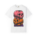 Skull Macarons Shirt Desserts Halloween Gift Women Bold Graphic Tee Macaron T-Shirt Pastry Fan Graphic Tshirt Spooky Graphic Retro Spider