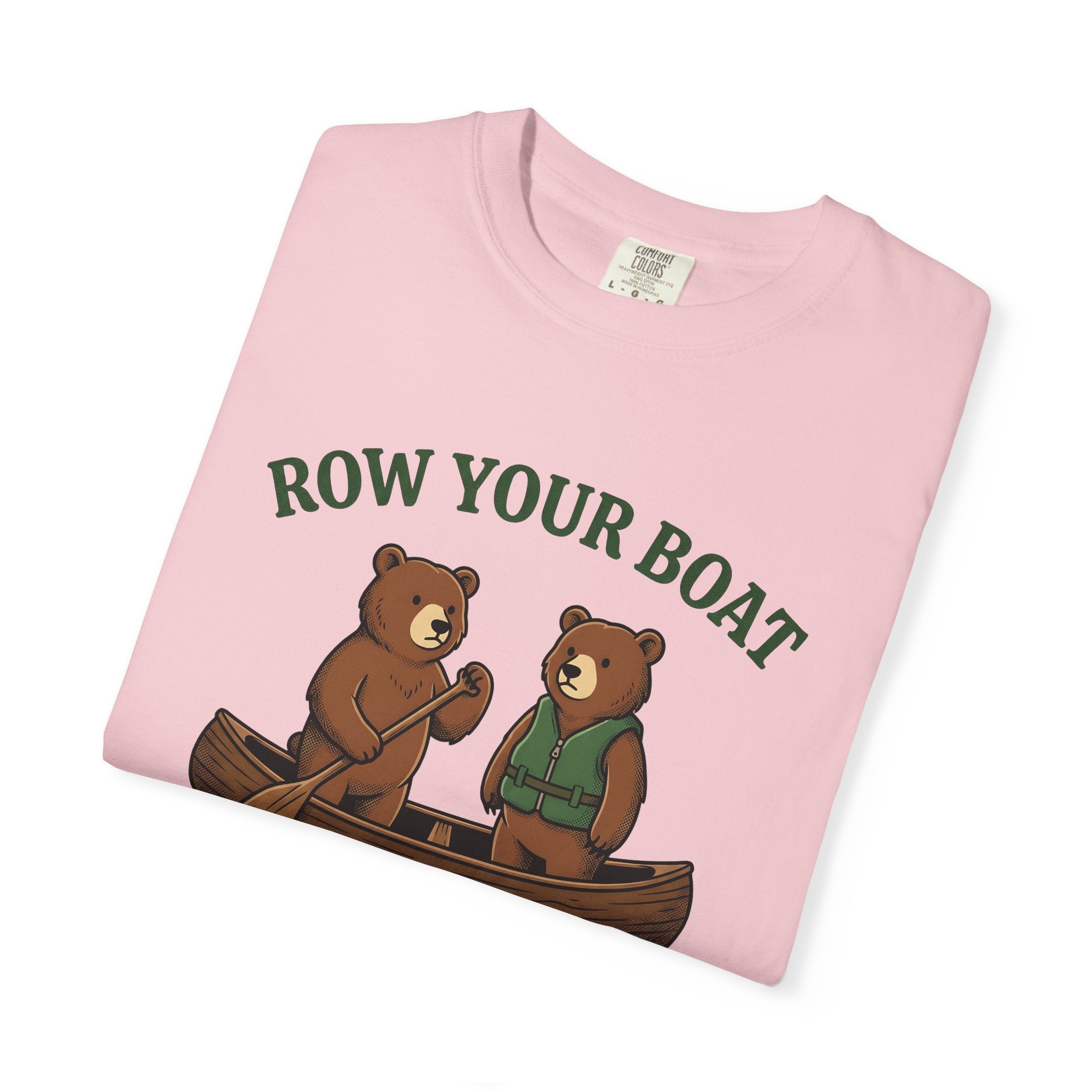 Bear Boat Shirt Sports Fishing Gift Women Illustration Tee Boat T-Shirt Athlete Fan Grizzly Graphic Hand Drawn Canoe Paddle Tshirt