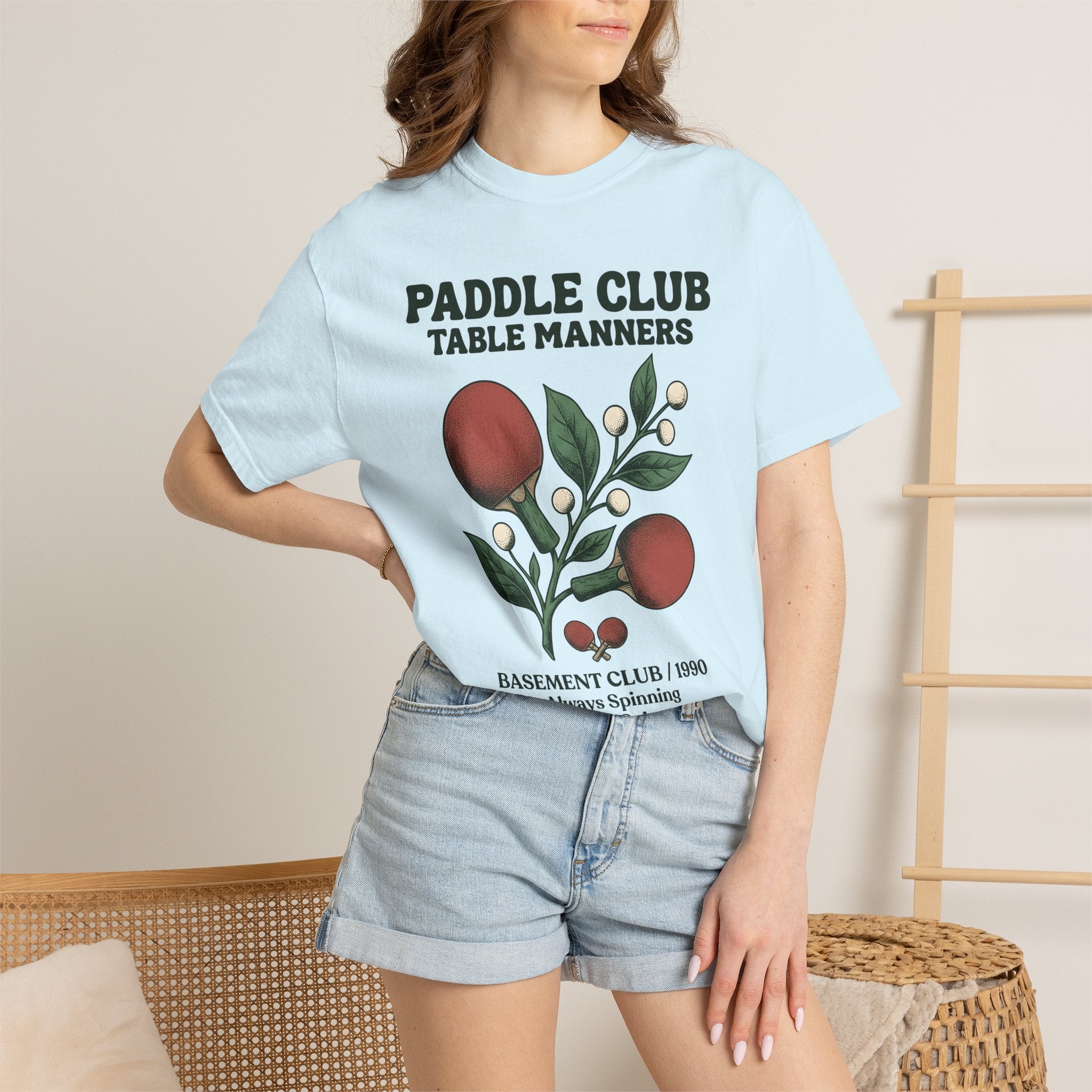 Table Tennis Rackets Shirt Sports Association Gift Women Throwback Tee Ping Pong Paddle T-Shirt Sports Fan Vintage Tshirt Connection Graphic