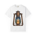 Antique Lantern Shirt Camping Nature Gift Women Cartoon Tee Lamp T-Shirt Camper Fan Lantern Tshirt Wilderness Graphic Pastel Campfire Tshirt