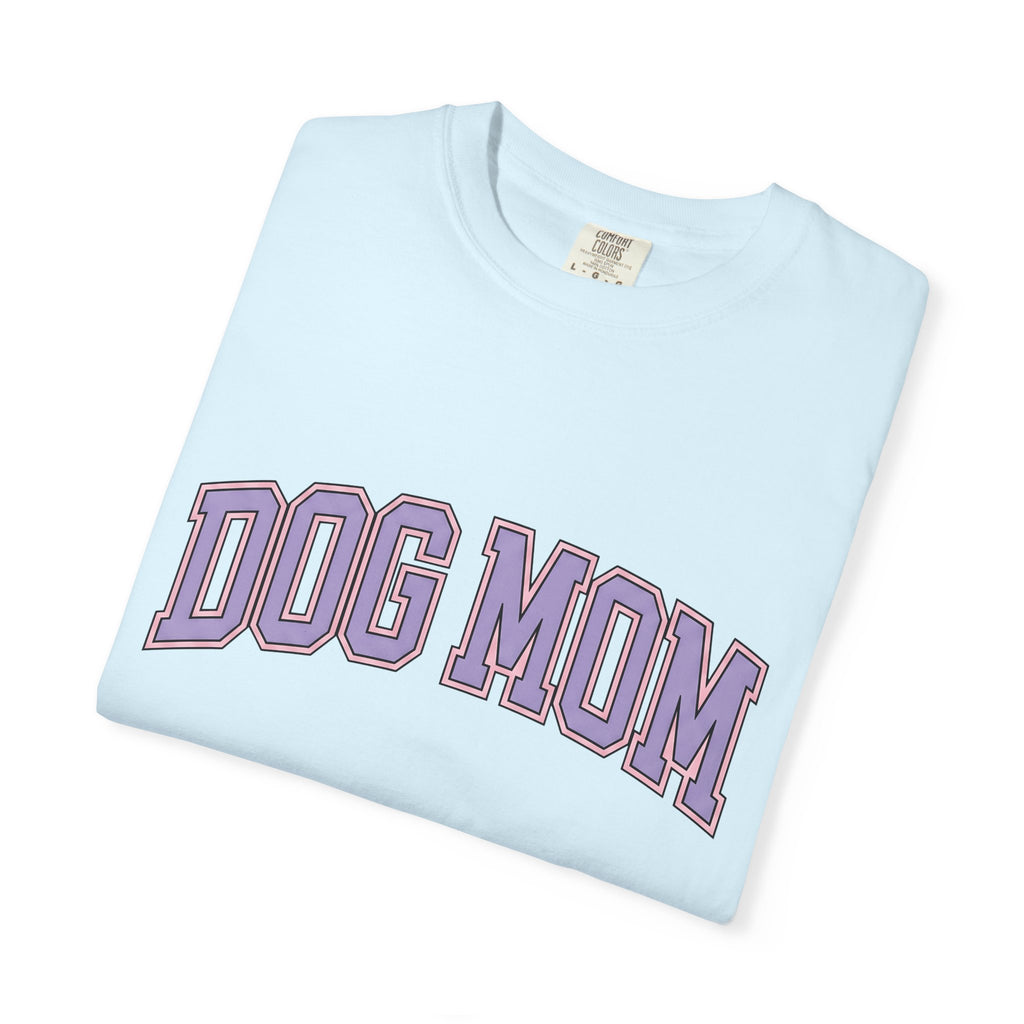 Varsity Script Shirt Dog Mom Furry Gift Women Heavy Tee Letterman T-Shirt Dog Mom Fan Bold Tshirt Pet Graphic Old School Dog Tshirt