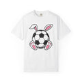 Soccer Ball Hare Shirt Easter Exercise Gift Women Animated Tee Football T-Shirt Easter Fan Cartoon Tshirt Fitness Graphic Old School Hare