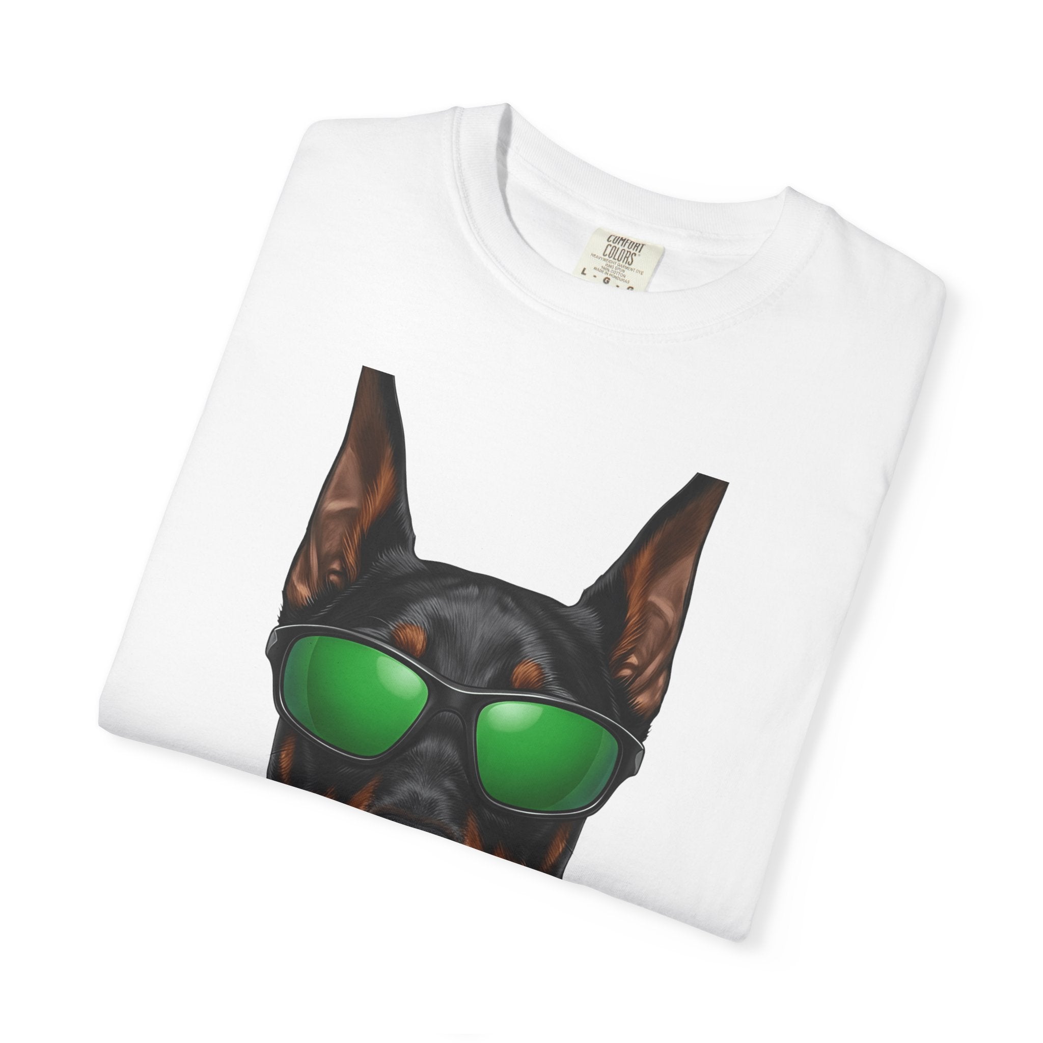 Doberman Pup Shirt St Patrick's Day Canine Fan Gift Women Lifelike Tee Dobermann T-Shirt Luck Fan Realistic Tshirt Dog Graphic Minimalist