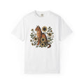 Tabby Cat Shirt Cat Floral Gift Women Botanical Tee Kitty T-Shirt Cat Fan Foliage Graphic Vintage Sunflower Tshirt