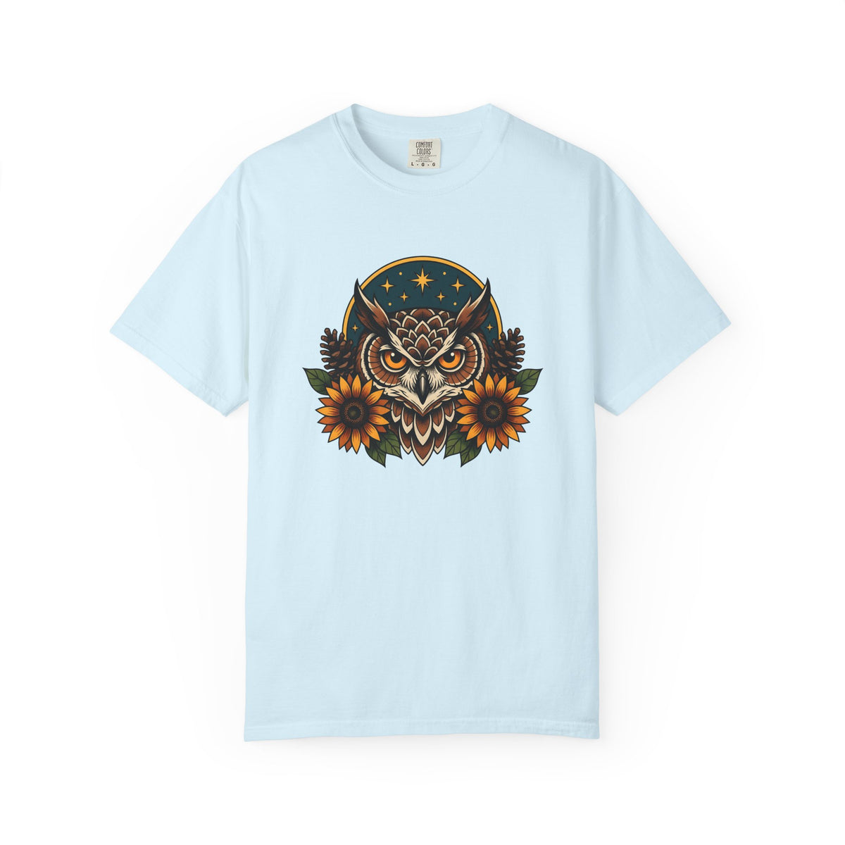 Owl Sunflower Shirt Fall Wilderness Unisex Gift Tribal Tee Owl T-Shirt Autumn