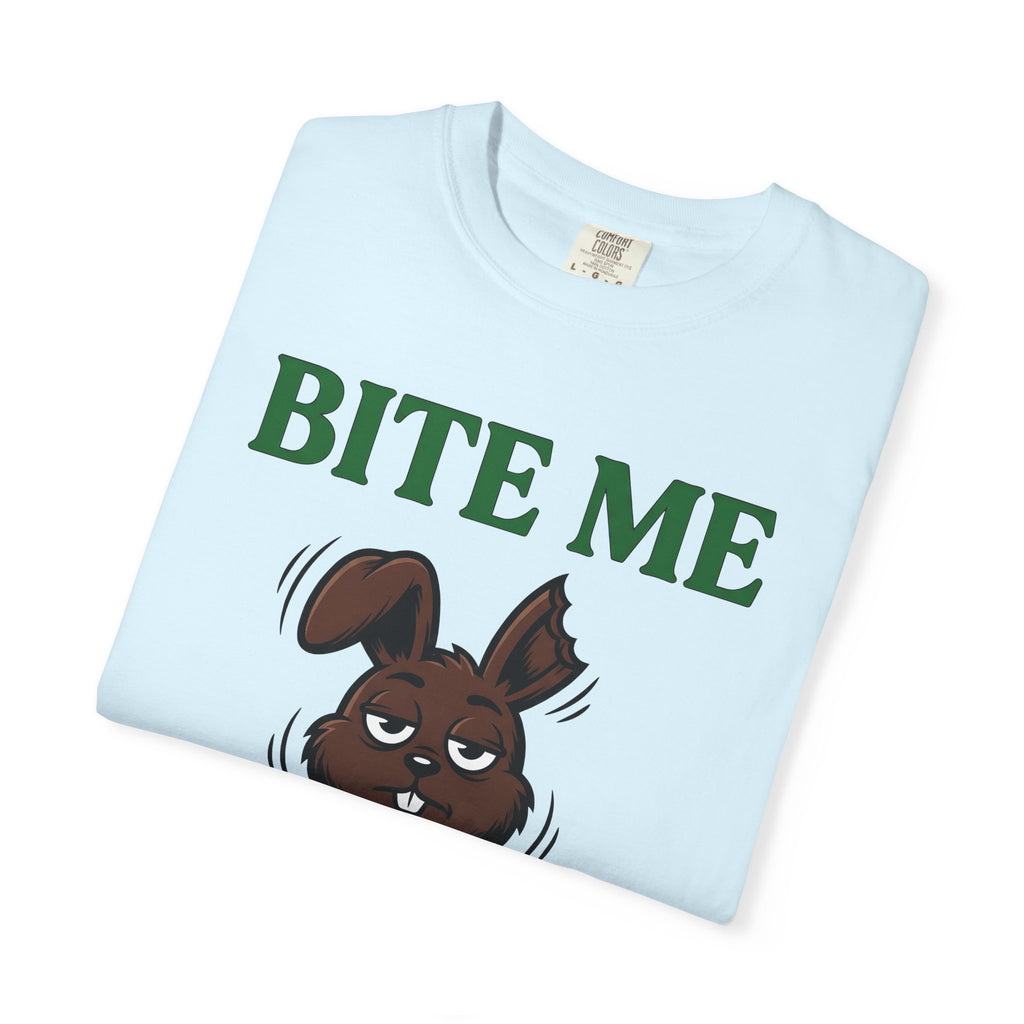 Chocolate Bunny Shirt Easter Humor Gift Women Cartoon Tee Easter Bunny T-Shirt Easter Fan Comic Tshirt Funny Graphic Vintage Bow Tie Tshirt