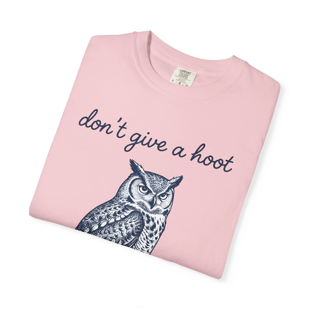 Owl Illustration Shirt Funny Pets Gift Women Hand Drawn Tee Owl T-Shirt Humor Fan Hoot Graphic Animal Cartoon Tree Branch Tshirt