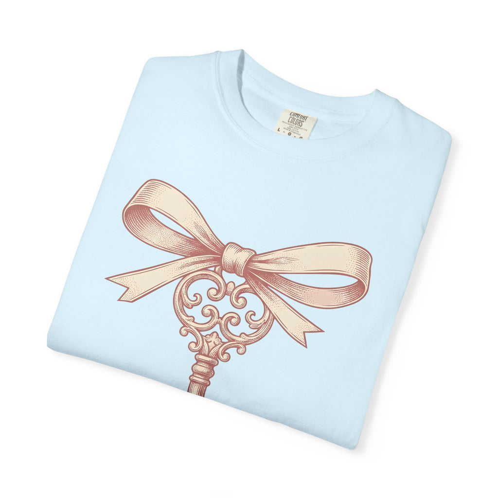 Antique Key Shirt Cute Love Gift Women Sketch Tee Skeleton Key T-Shirt Adorable Fan Key Illustration Vintage Handle Tshirt