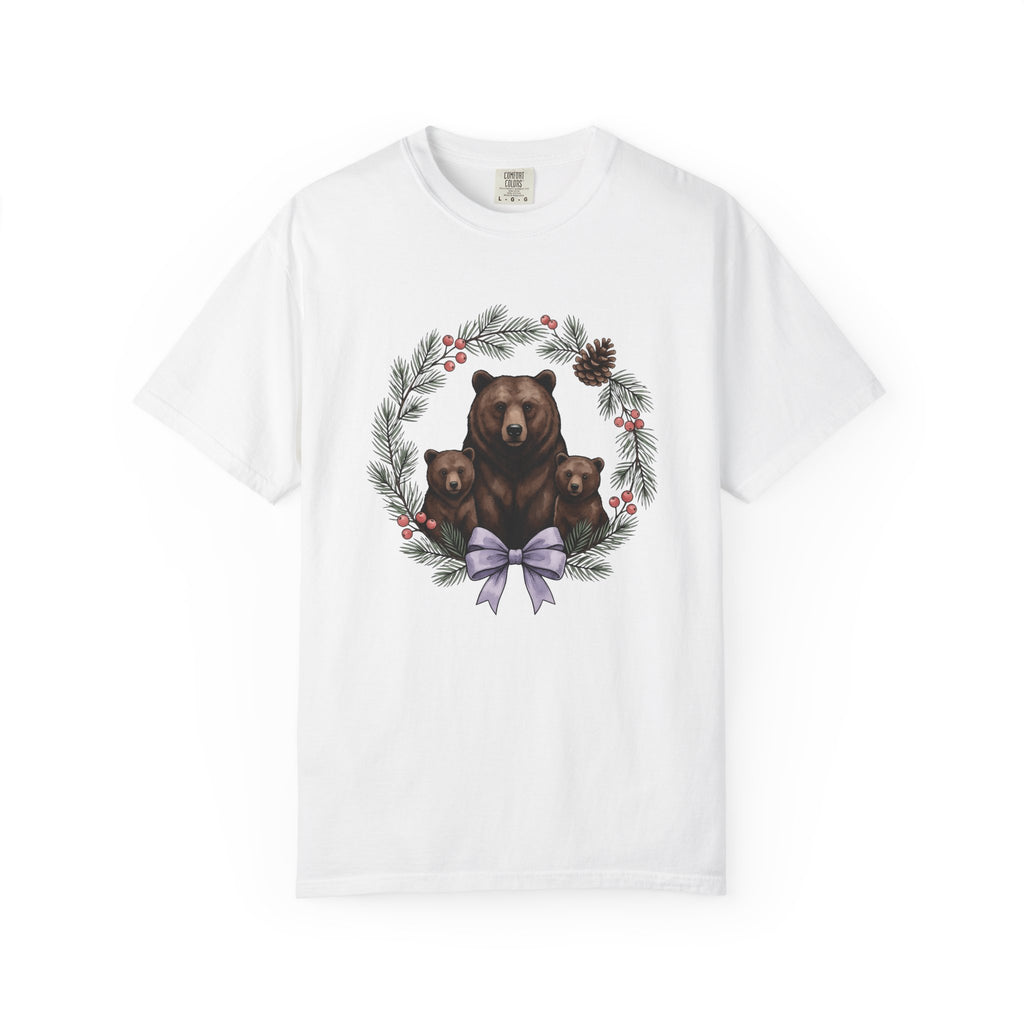 Bear Clan Shirt Christmas Fauna Gift Women Cartoon Tee Ursine T-Shirt Xmas Fan Toon Tshirt Wildlife Graphic Antique Ring Tshirt