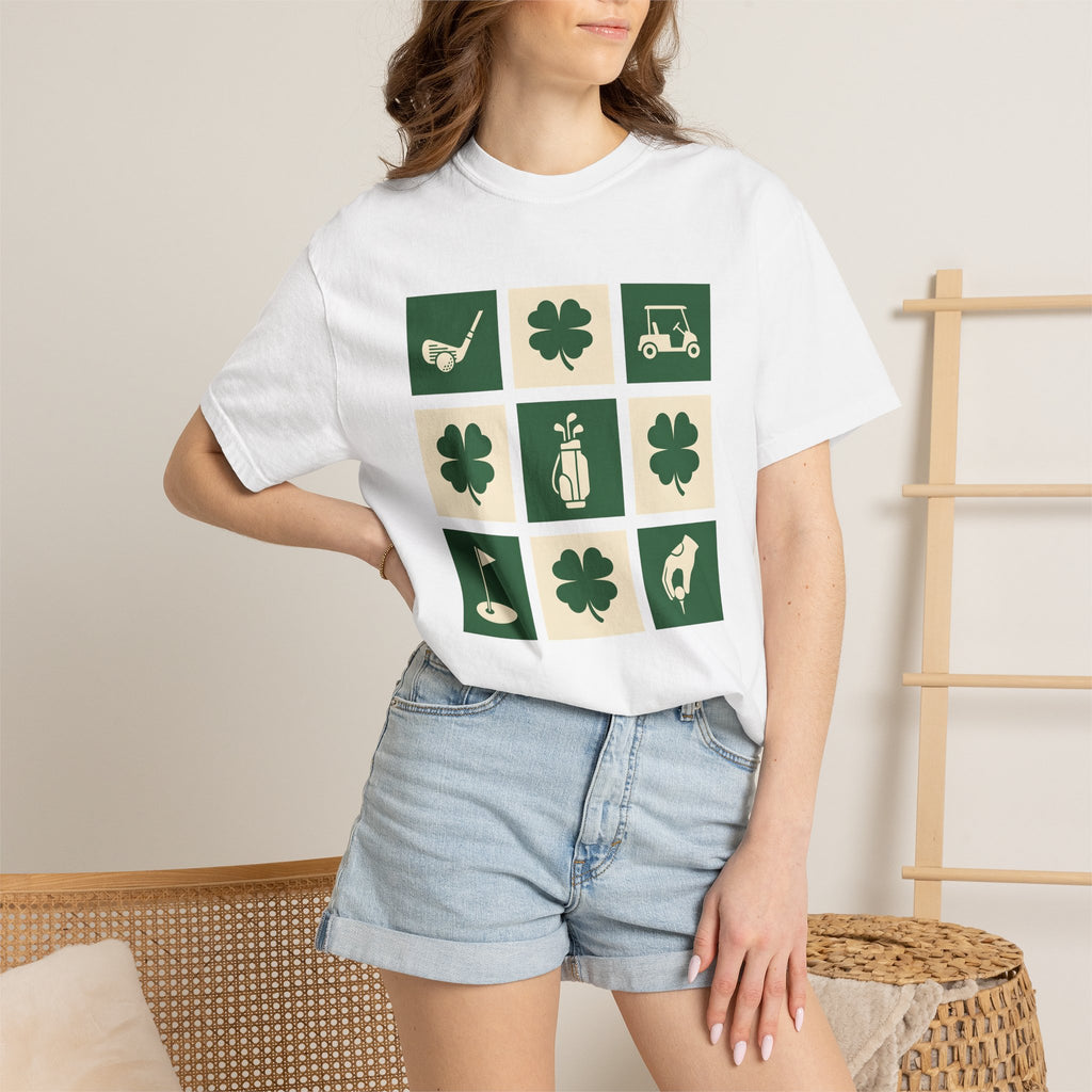 Lucky Golf Shirt St Patrick's Day Games Gift Women Basic Tee Golfing T-Shirt Luck Fan Simple Tshirt Gaming Graphic Old School Golf Cart