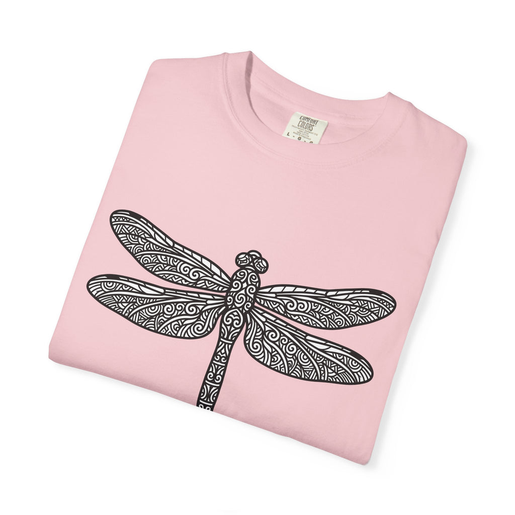 Dragonfly Clipart Shirt Animals Outdoors Gift Women Bohemian Tee Damselfly T-Shirt Wildlife Fan Insect Graphic Ethnic Mandala Design Tshirt