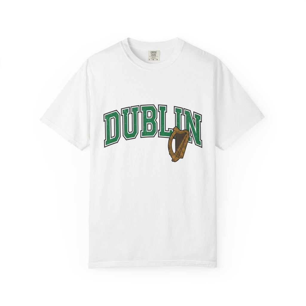 Ireland Harp Shirt St Patrick's Day Emerald Isle Gift Women Varsity Jacket Tee Cláirseach T-Shirt Saint Patrick Fan Letterman Tshirt Irish