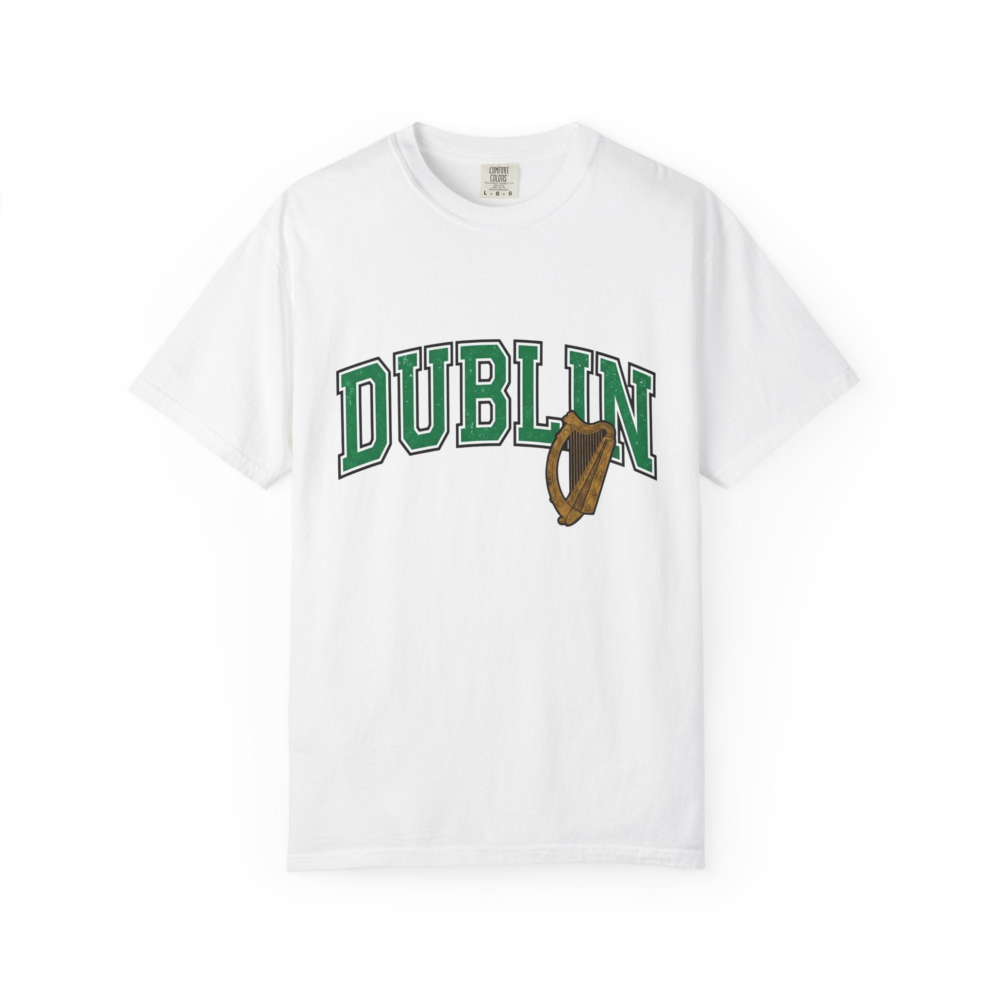 Ireland Harp Shirt St Patrick's Day Emerald Isle Gift Women Varsity Jacket Tee Cláirseach T-Shirt Saint Patrick Fan Letterman Tshirt Irish