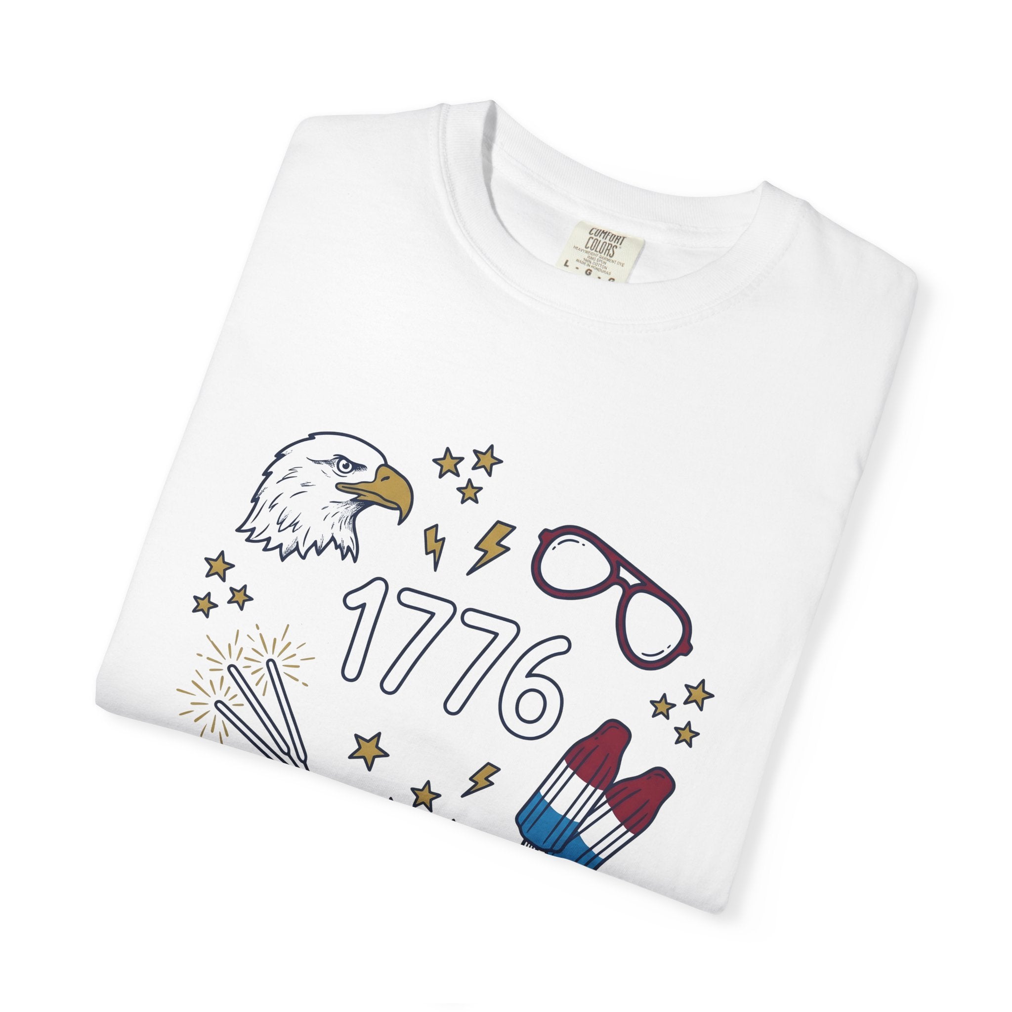 Bald Eagle Shirt America 4Th Of July Patriotic Gift Women Doodle Tee Eagle T-Shirt American Fan Eagle Tshirt Star Graphic Vintage Popsicle