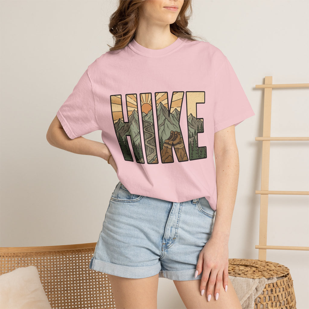 Mountain View Shirt Hiking Journey Gift Women Classic Tee Panorama T-Shirt Trekker Enthusiast Vintage Tshirt Travel Graphic Line Art Walking