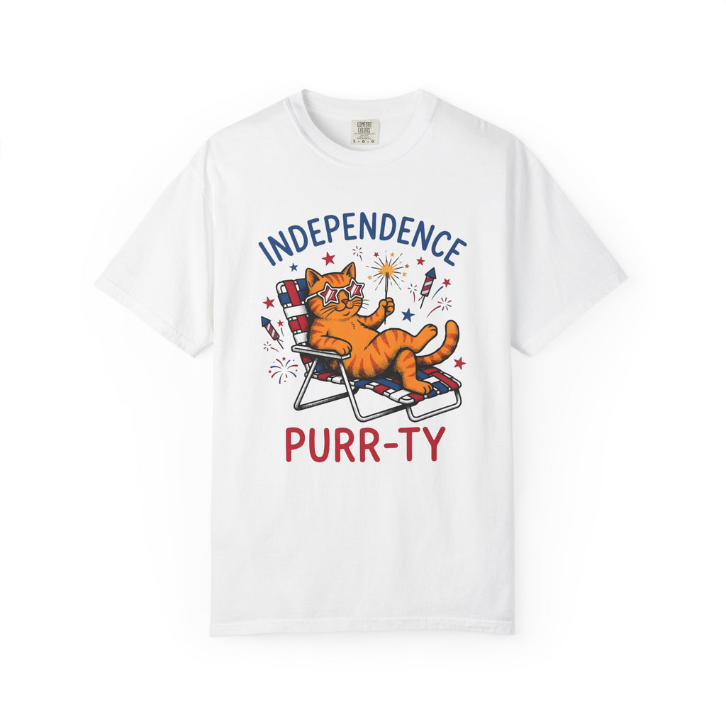 Flag Cat Shirt 4th Of July Animal Gift Women Hand Drawn Tee Kitty T-Shirt Patriot Fan Illustrated Tshirt Creatures Graphic Sketch