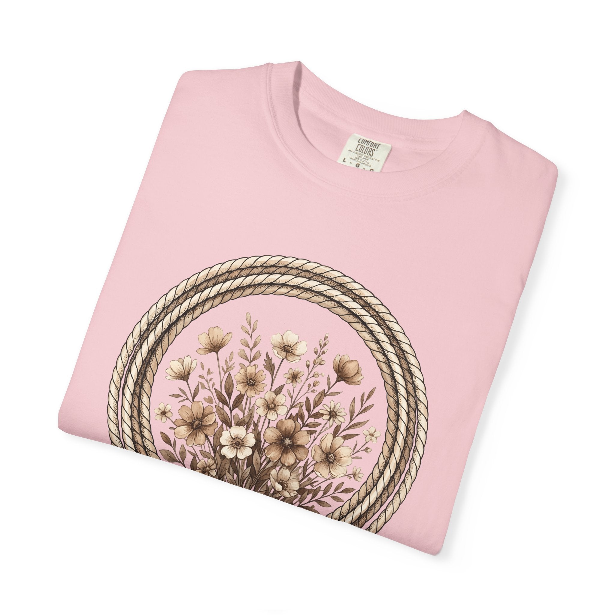 Rope Floral Bouquet Shirt Cowgirl Western Gift Women Boho Tee Flower Arrangement T-Shirt Rodeo Fan Hippie Chic Tshirt Country Graphic