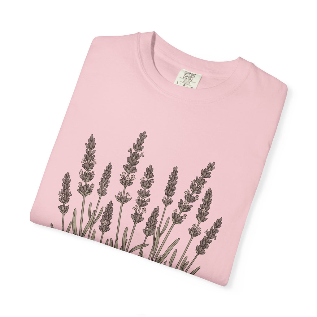 Lavender Blooms Shirt Counselor Petals Gift Women Flower Art Tee Lavender T-Shirt Therapist Fan Floral Tshirt Floral Graphic Clean