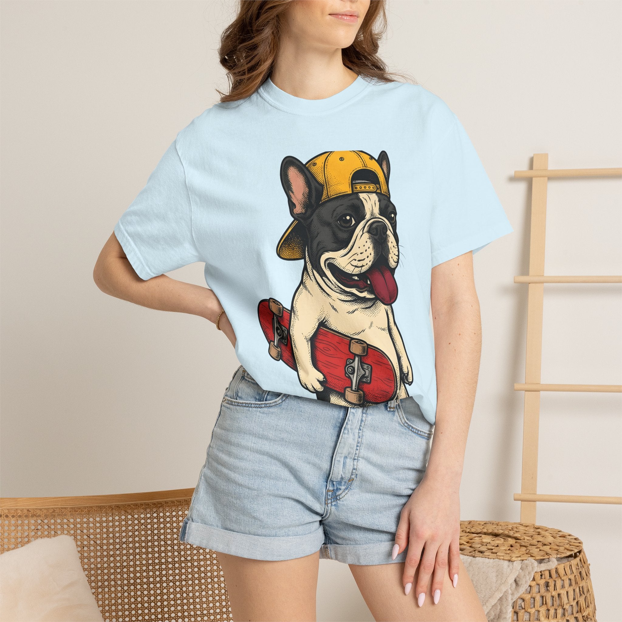 French Bulldog Shirt Dog Sports Gift Women Cartoon Tee Bulldog T-Shirt Dog Fan Toon Tshirt Action Graphic Vintage Skateboard Tshirt