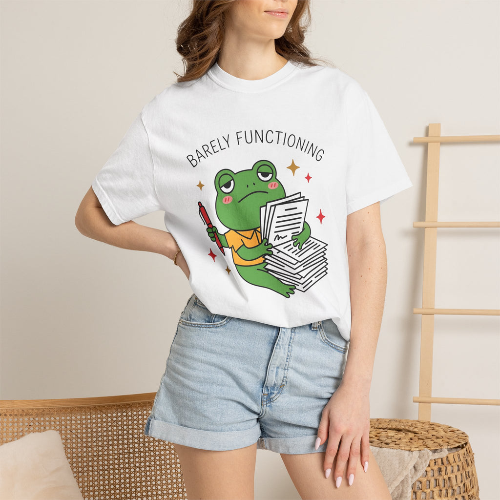 Frog Documents Shirt Teachers Jokes Gift Women Cute Tee Document Papers T-Shirt Educator Enthusiast Cartoon Tshirt Humor Graphic Comic