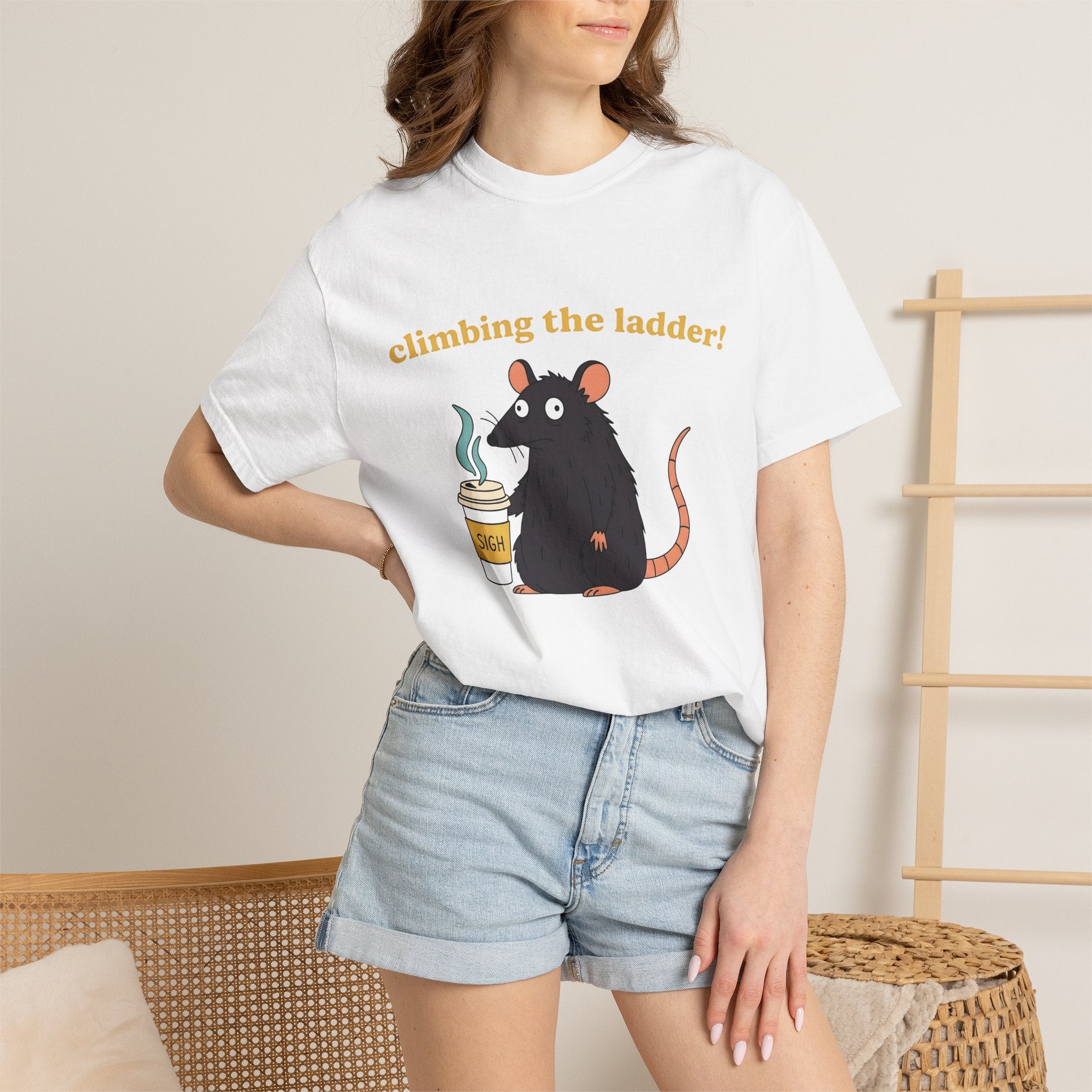 Rodent Coffee Cup Shirt Coffee Wildlife Gift Women Animated Tee Mouse Coffee Cup T-Shirt Coffee Fan Caffeinated Tshirt Animal Graphic Line