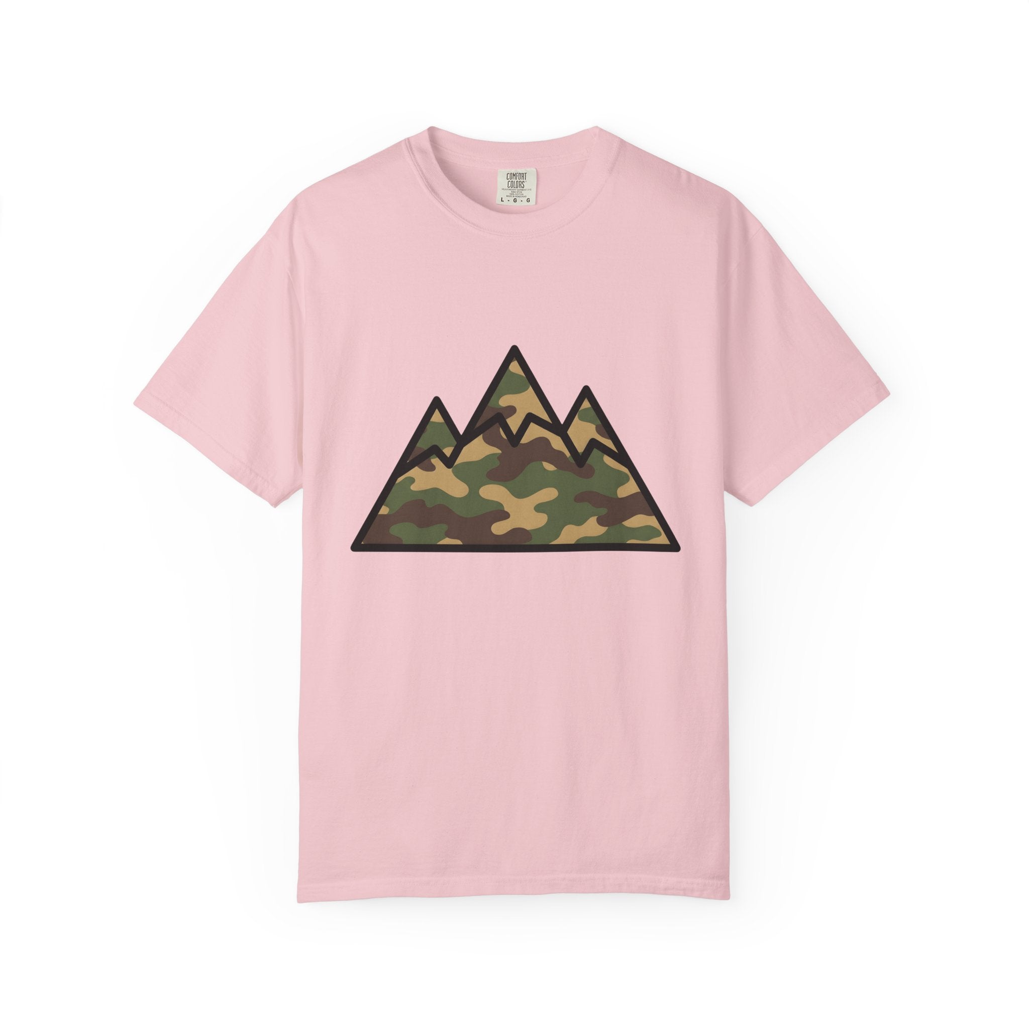 Camouflage Mountain Shirt Moms Outdoors Gift Women Minimalist Tee Mountain Range T-Shirt Motherhood Enthusiast Simple Tshirt Adventure