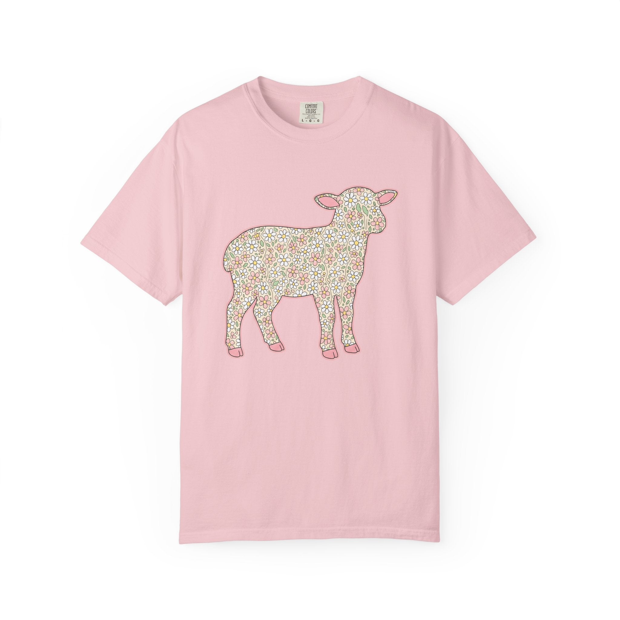 Bloom Lamb Shirt Easter Nature Gift Women Cartoon Tee Lamb T-Shirt Easter Fan Spring Tshirt Cartoon Tshirt Floral Graphic Vintage Blossom