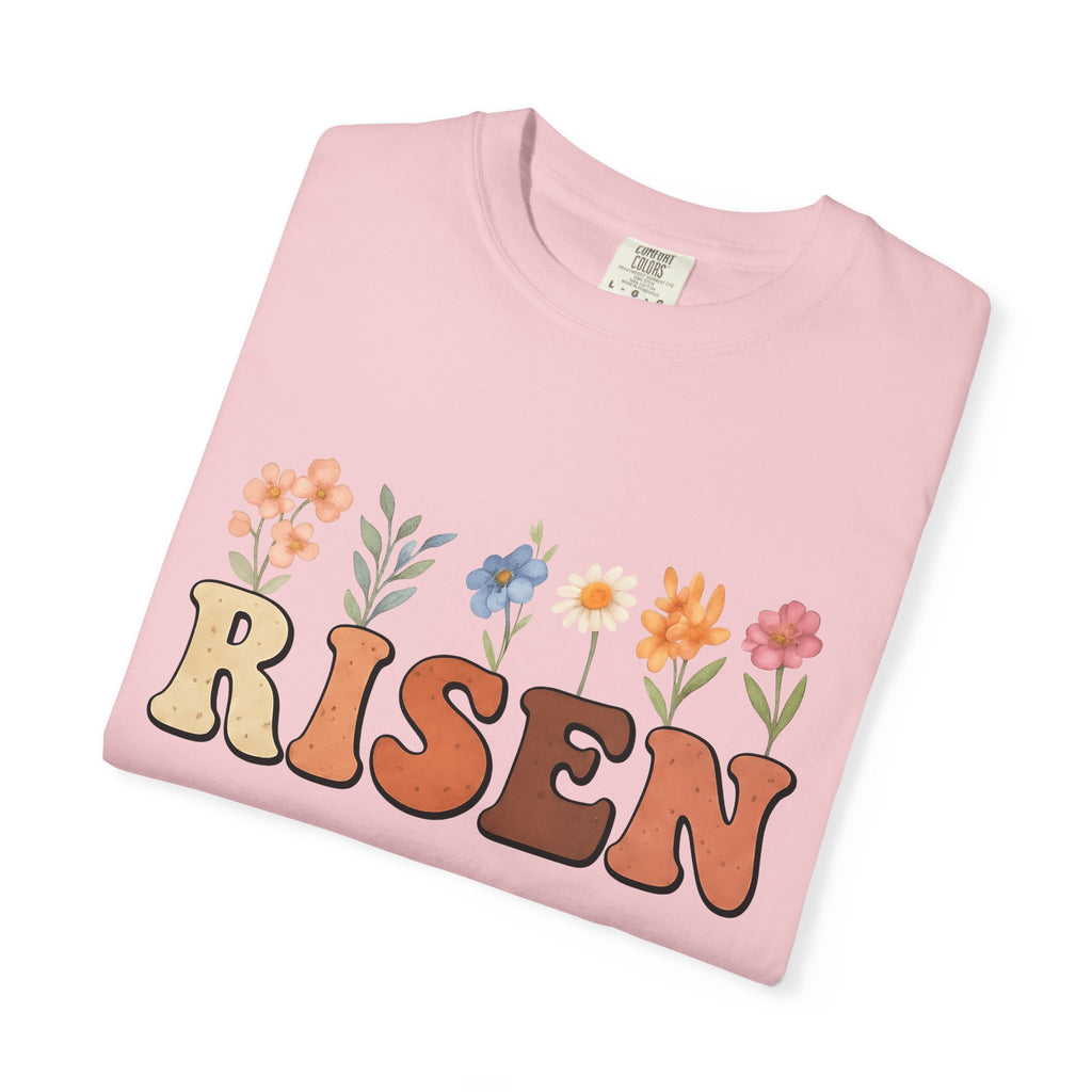 Floral Design Shirt Easter Belief Gift Women Painting Tee Flower T-Shirt Spring Fan Artistic Tshirt Faith Graphic Outline Field Flowers