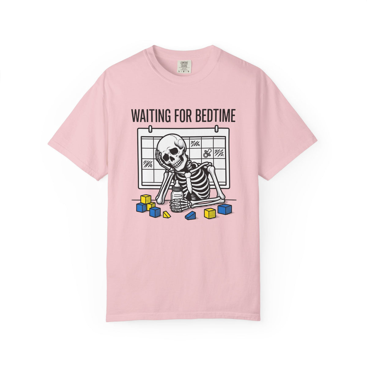 Skeleton Waiting Shirt Halloween Parenting Gift for Women Cartoon Tee Bones