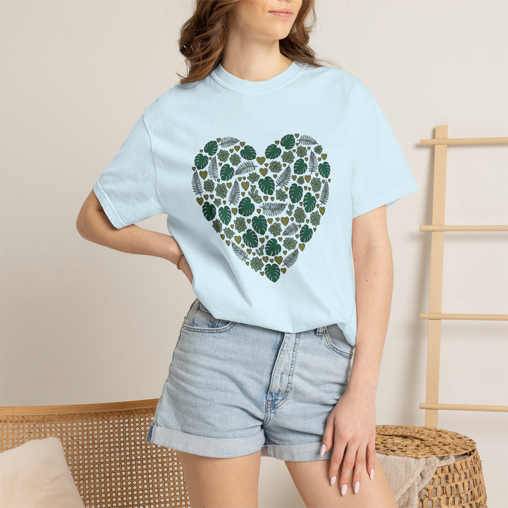 Heart Shape Shirt Valentines Day Plant Gift Women Botanical Tee Heart T-Shirt Valentine Fan Floral Tshirt Plant Graphic Minimalist Monstera