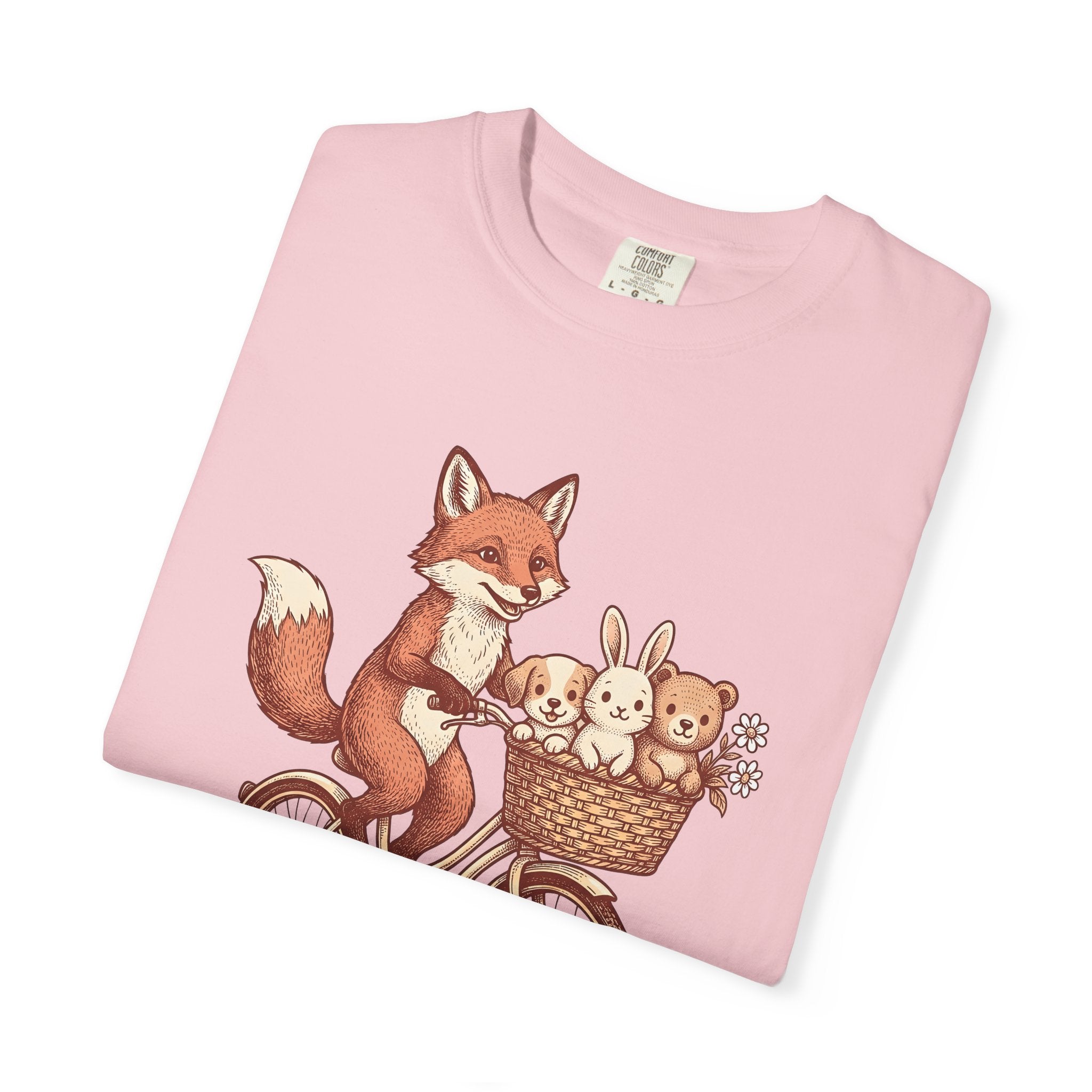 Fox Cycling Shirt Cute Nature Gift Women Anime Tee Fox T-Shirt Kawaii Fan Cartoon Tshirt Wildlife Graphic Sketch Furry Friends Tshirt