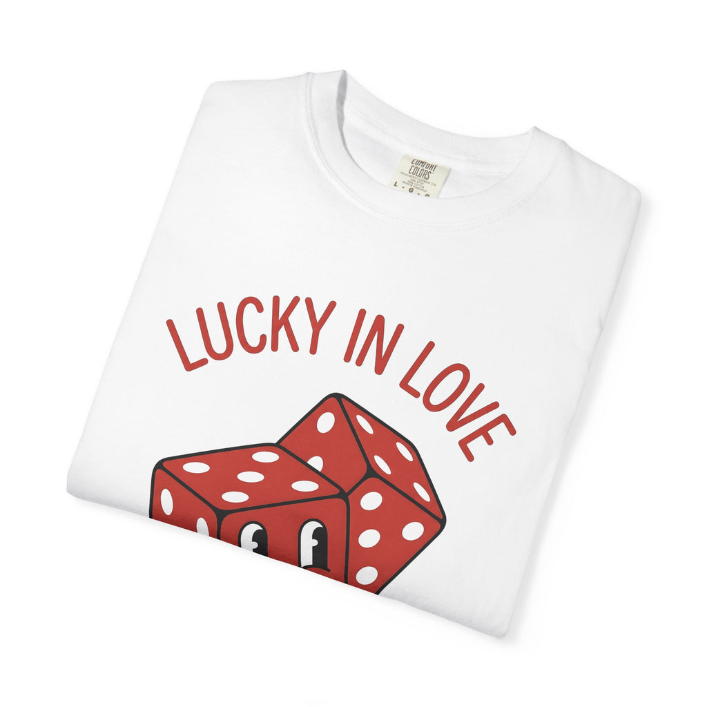 Joyful Dice Shirt St Valentines Day Pairs Gift Women Sketch Tee Dice T-Shirt Valentine Fan Doodle Tshirt Couples Graphic Hand Drawn Eyes
