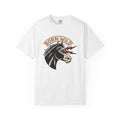 Horse Head Shirt Cowgirl Western Gift Women Vintage Tee Equine T-Shirt Rodeo Fan Cowboy Tshirt Western Graphic Retro Lightning Bolts Tshirt