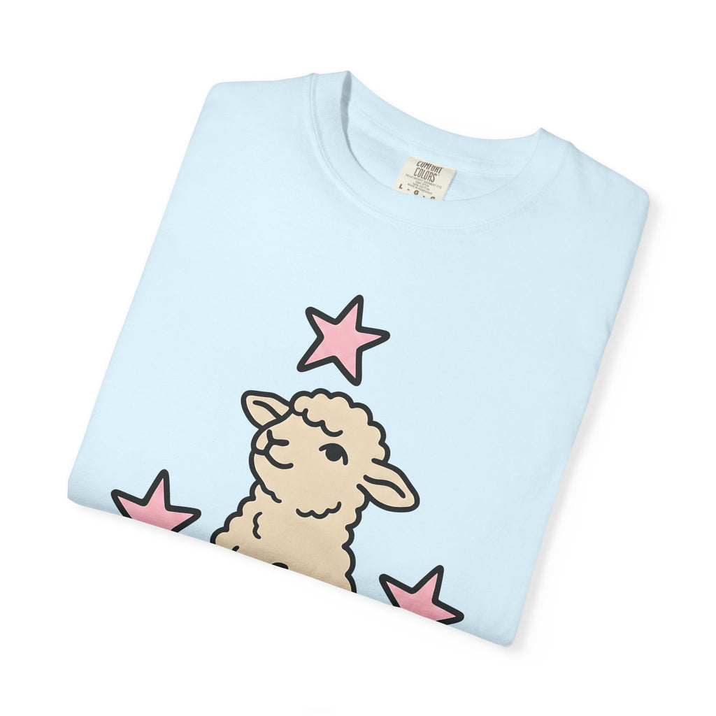 Lamb Illustration Shirt Easter Pet Gift Women Cute Tee Sheep T-Shirt Easter Fan Lamb Tshirt Animal Graphic Comic Star Shapes Tshirt