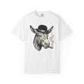 Donkey Hat Shirt Animal Humor Gift Women Vintage Tee Burro T-Shirt Pet Fan Retro Tshirt Funny Graphic Hand Drawn Cigar Tshirt