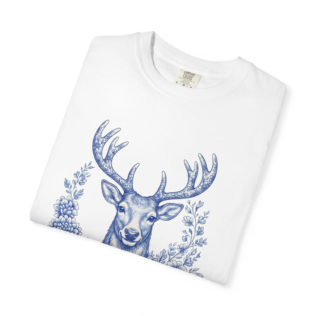 Elk Bloom Shirt Christmas Nature Gift Women Wildflower Tee Wapiti T-Shirt Xmas Fan Wildlife Graphic Wildflower Illustration Classic Rack