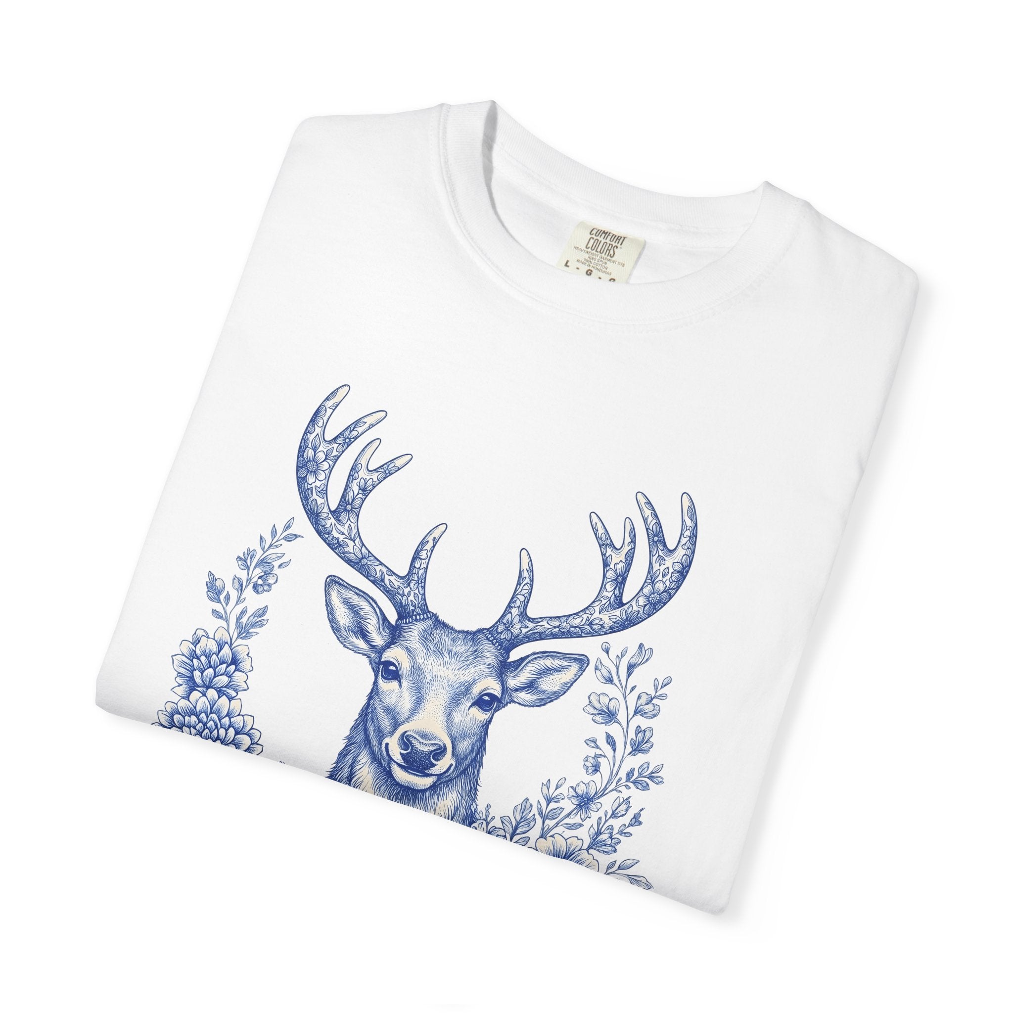 Elk Bloom Shirt Christmas Nature Gift Women Wildflower Tee Wapiti T-Shirt Xmas Fan Wildlife Graphic Wildflower Illustration Classic Rack