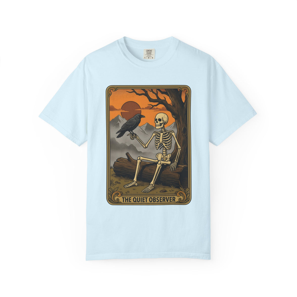 Skeleton Crow Shirt Boho Chic Paranormal Unisex Gift Sketch Tee Crow T-Shirt