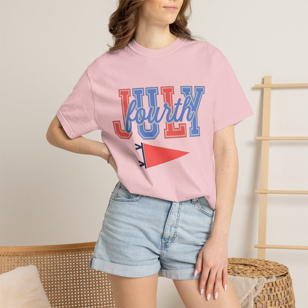 Pennant Banner Shirt America Independence Gift Women College Tee Bunting T-Shirt Patriot Fan Retro Tshirt Liberty Graphic Classic Red Blue