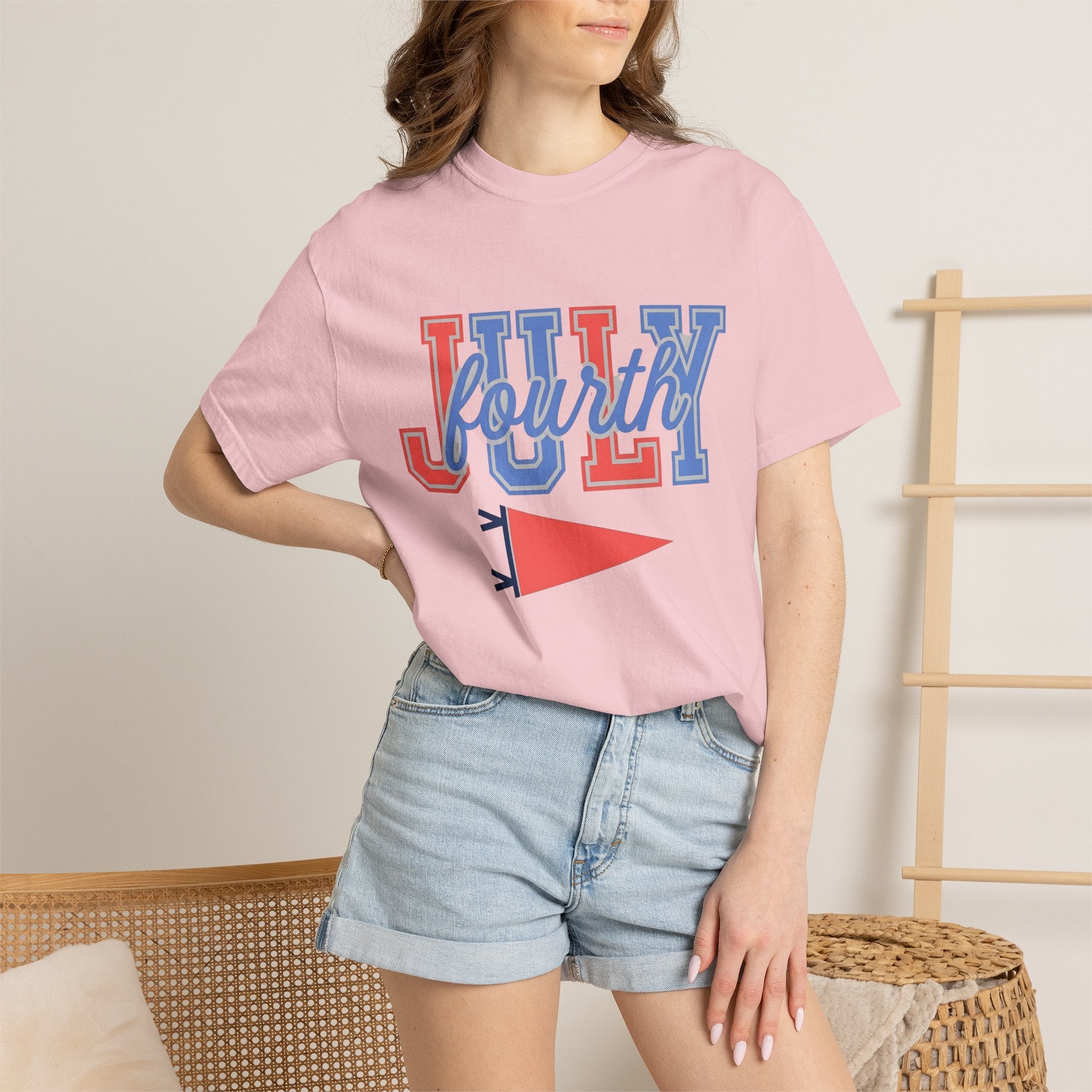 Pennant Banner Shirt America Independence Gift Women College Tee Bunting T-Shirt Patriot Fan Retro Tshirt Liberty Graphic Classic Red Blue