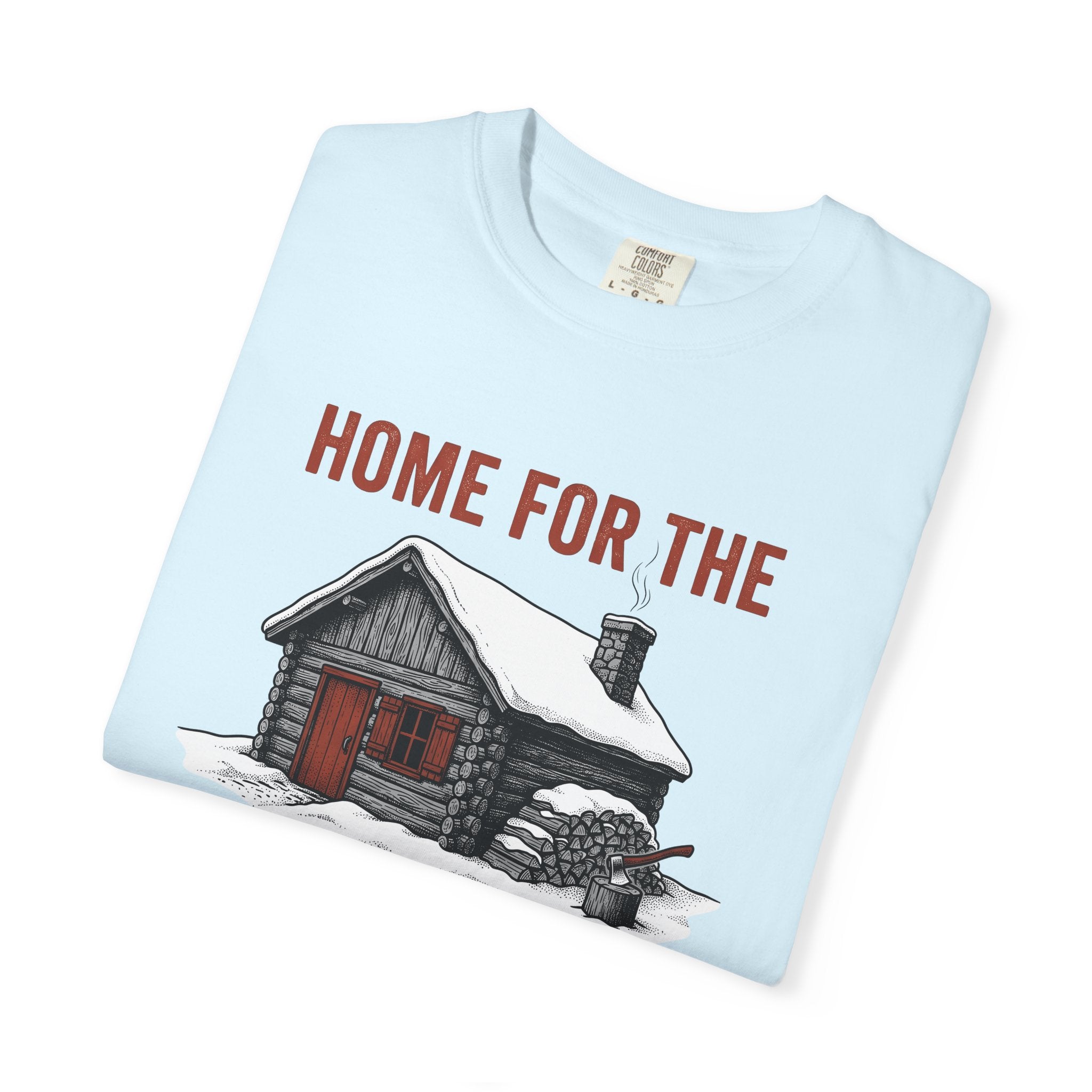 Log Cabin Shirt Christmas Winter Gift Women Vintage Tee Cabin T-Shirt Winter Fan Rustic Tshirt Frosty Graphic Hand Drawn Firewood Tshirt