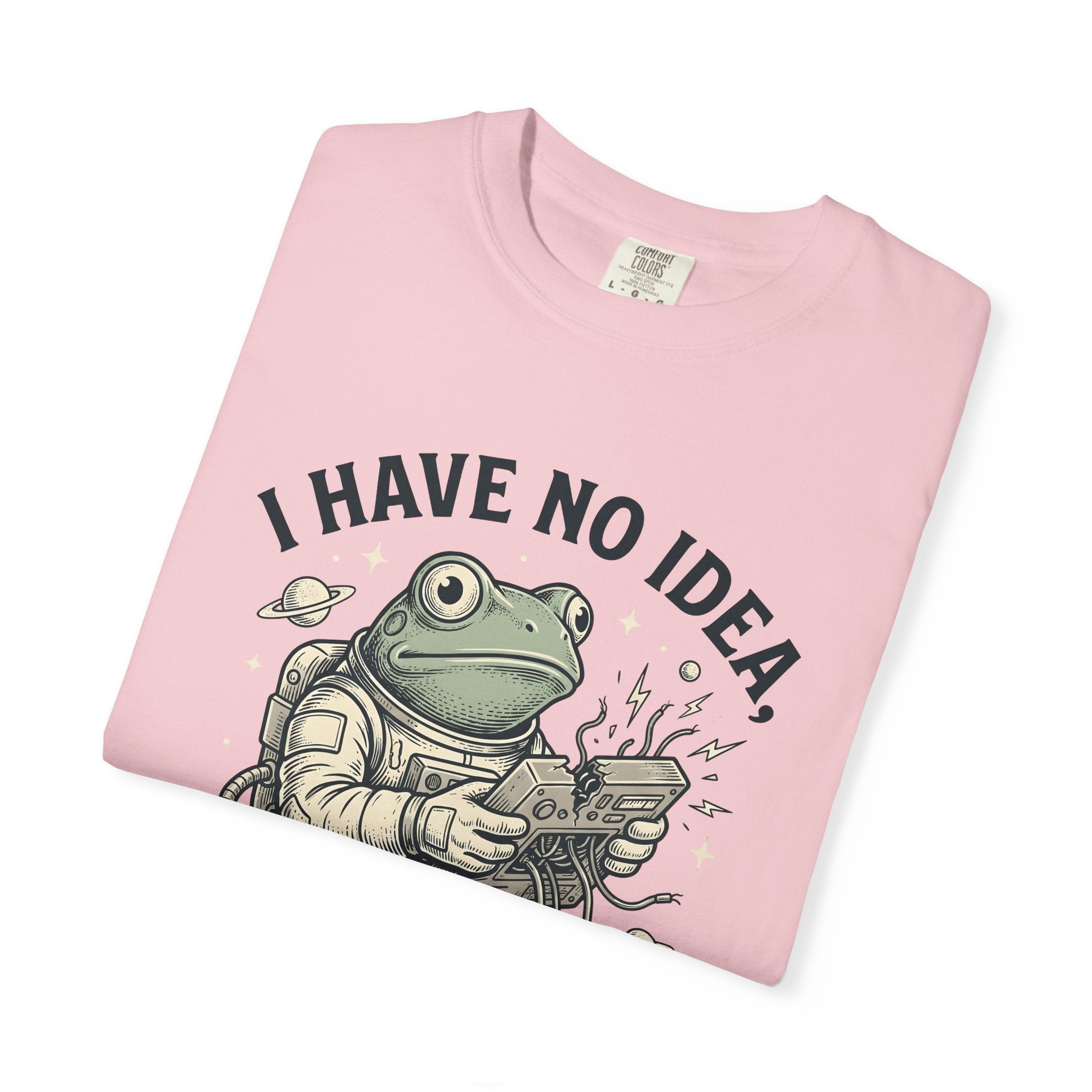Astronaut Frog Shirt Funny Planets Gift Women Cartoon Tee Space Frog T-Shirt Comedy Fan Cartoonish Tshirt Galaxy Graphic Doodle