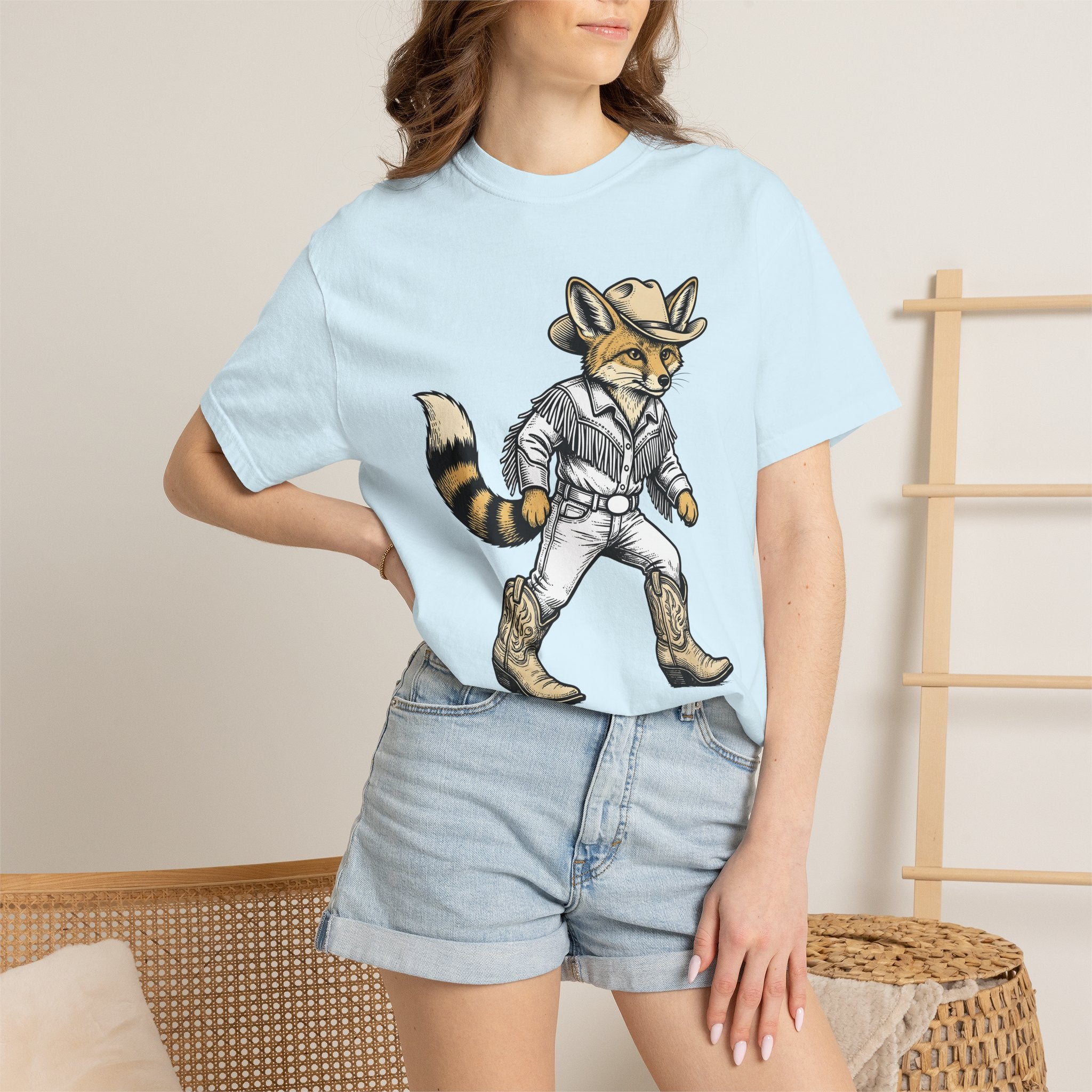 Fox Cowgirl Shirt Cowgirl Fauna Gift Women Hand Drawn Tee Vixen T-Shirt Cowboy Fan Wildlife Graphic Kitten Line Art Cowboy Boots Tshirt