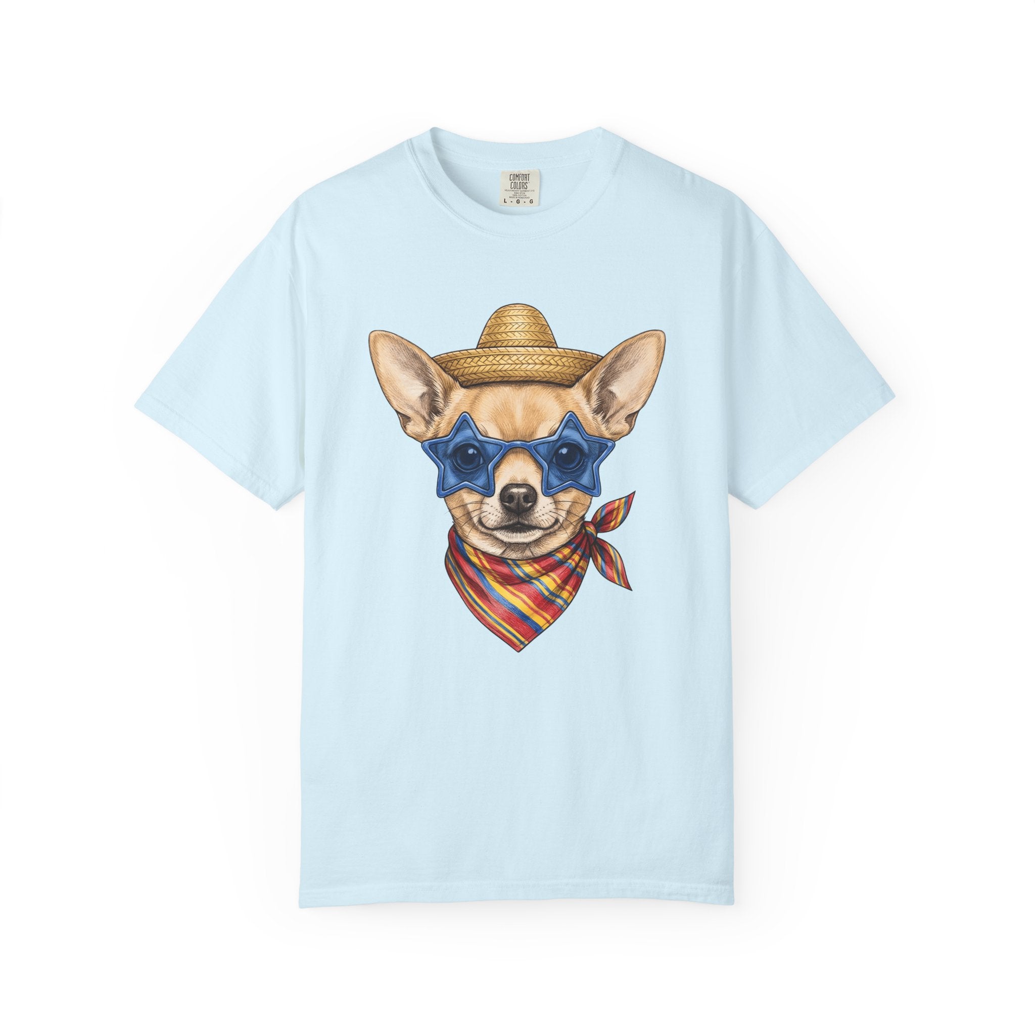 Chihuahua Puppy Shirt Dog Clothing Gift Women Sketch Tee Puppy T-Shirt Dog Fan Pup Drawing Clothing Graphic Retro Star Glasses Tshirt