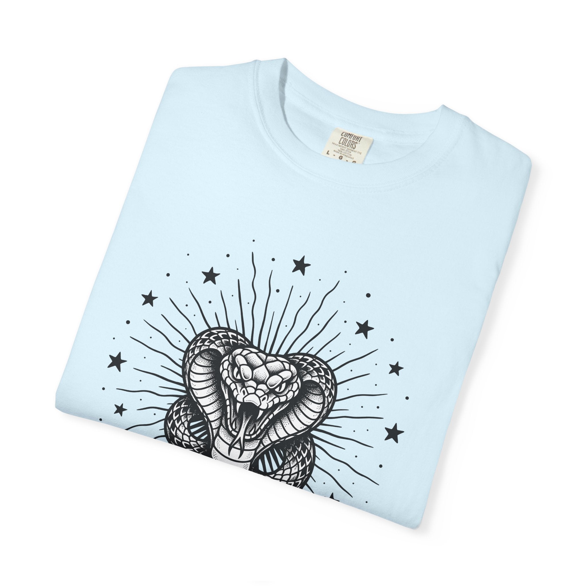 Serpent Art Shirt Boho Chic Zodiac Gift Women Line Art Tee Snake T-Shirt Bohemian Fan Minimalist Tshirt Astrology Graphic Hand Drawn Star