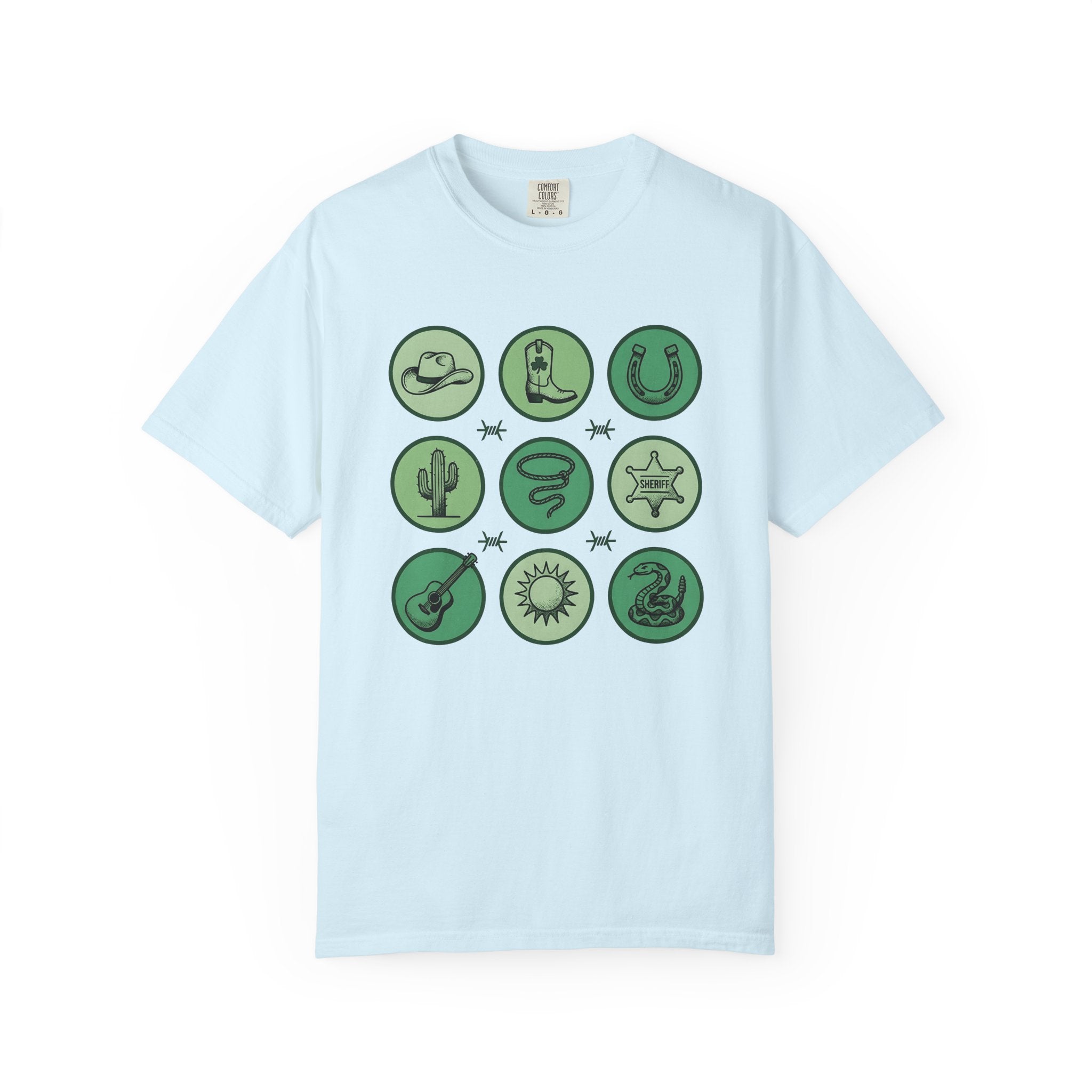 Cowboy Emblems Shirt St Patrick's Day Ranch Gift Women Rustic Tee Western Logo T-Shirt Irish Fan Country Charm Tshirt Farmhouse Graphic