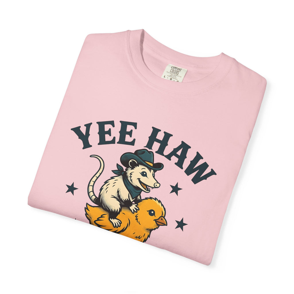 Cowboy Possum Chick Shirt Easter Western Gift Women Cartoon Tee Opossum T-Shirt Easter Bunny Fan Cartoonish Tshirt Rodeo Graphic Vintage